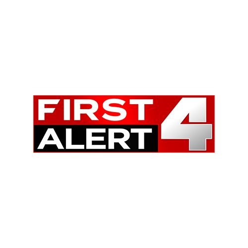 First Alert 4 news logo in red, black, and white