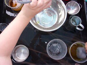 Pupils making tea