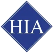 Blue diamond logo with white “HIA” letters