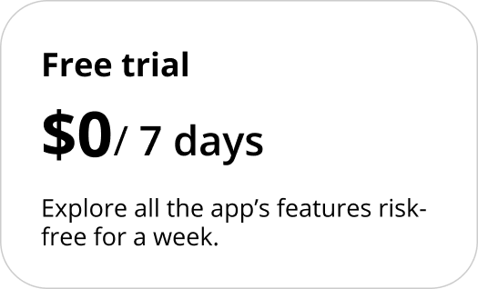 Free trial $0 for 7 days.
