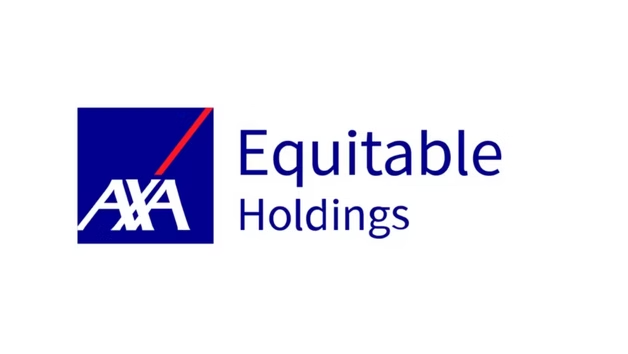 AXA Equitable Holdings logo in blue and white with red diagonal accent