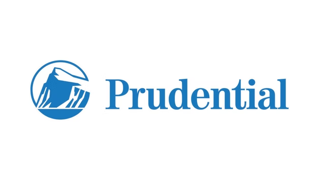 Prudential logo with blue text and a blue rock and mountain emblem