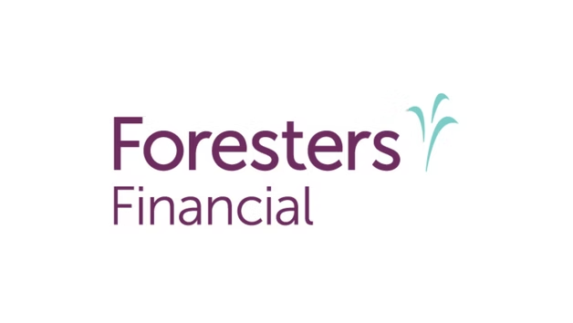 Foresters Financial logo in purple and teal on a white background