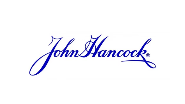 Blue John Hancock signature logo on a white background