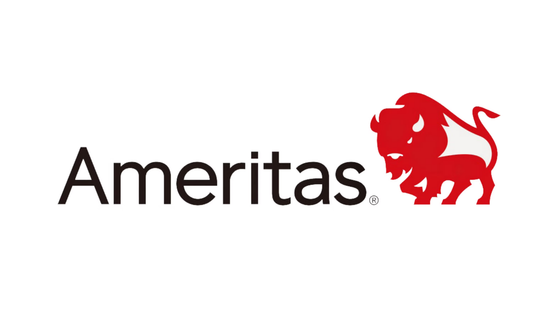 Ameritas logo with black text and a red lion icon on a white background