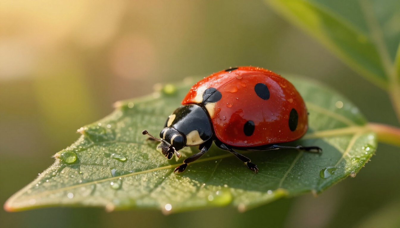 Ladybug on a leaf symbolizing resilience