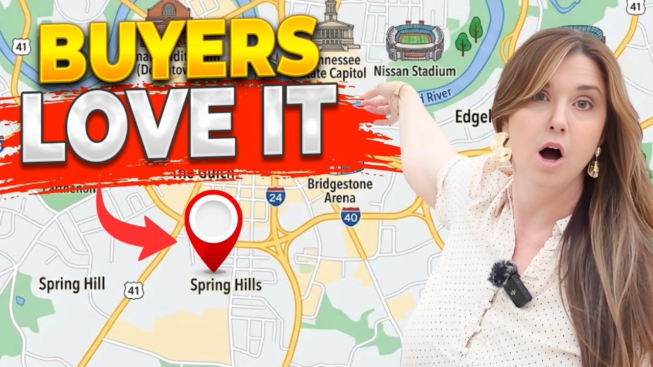Map background with bold “BUYERS LOVE IT” text and a surprised woman on the right.
