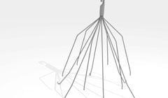 A 3d model of a wire sculpture on a white background.