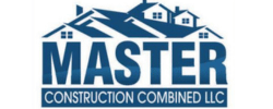 MASTER Construction Combined LLC logo with blue house roofs and bold blue text