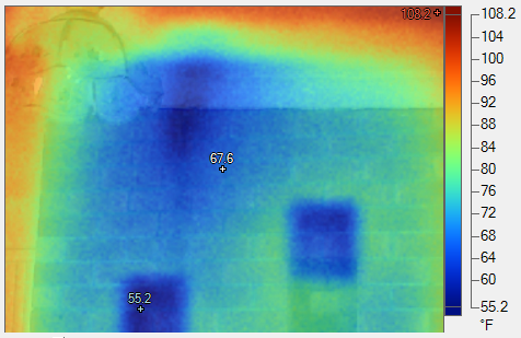 A thermal image of a room with a temperature of 66.2 degrees