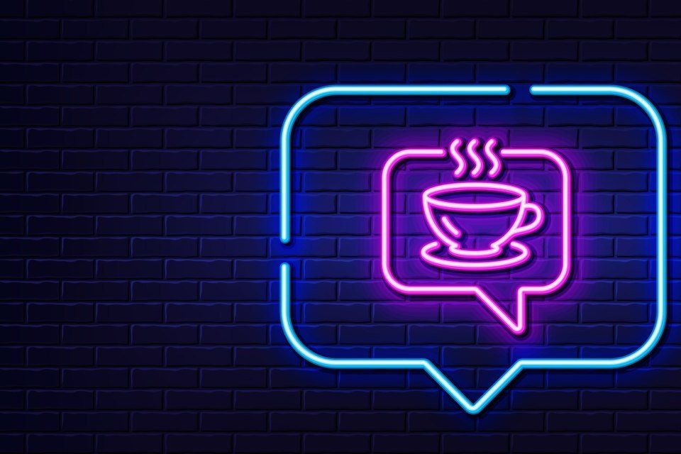 insegna luminosa di una caffetteria