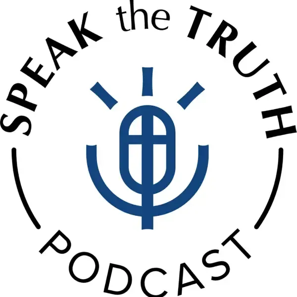 A logo for a podcast called speak the truth