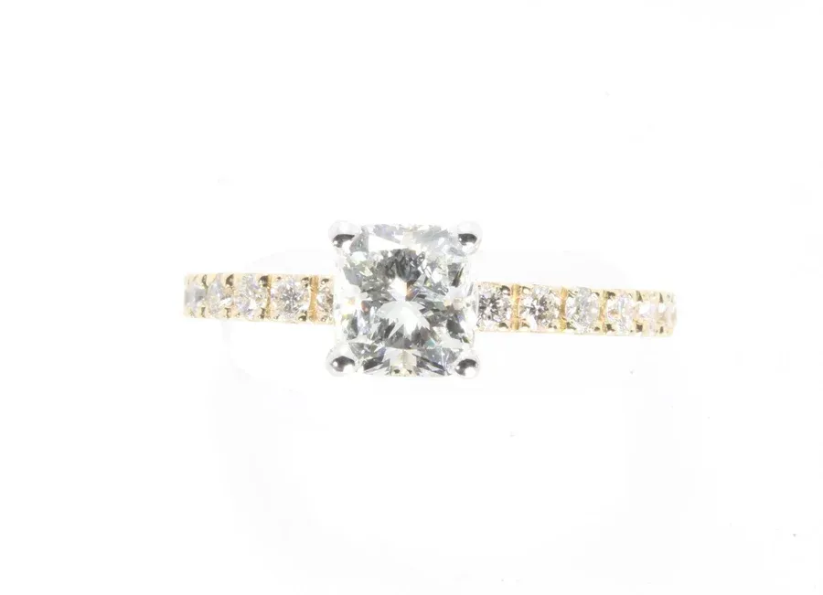 14K Yellow Gold Princess Diamond Engagement Ring