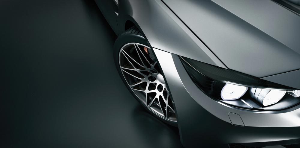 High Angle Of A Black Sports Car — Rite Price Tyres In Berkeley Vale, NSW 