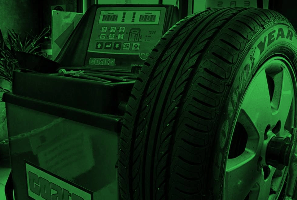 A Close Up of a Tire Being Balanced on a Machine — Rite Price Tyres In Berkeley Vale, NSW