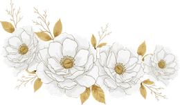 White and gold floral arrangement.