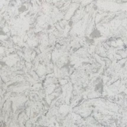 A close up of a white marble counter top.