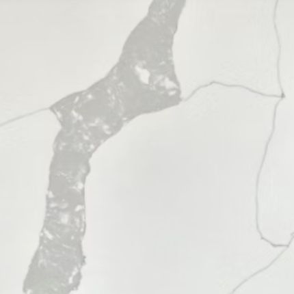 A close up of a white quartz with a gray marble finish.