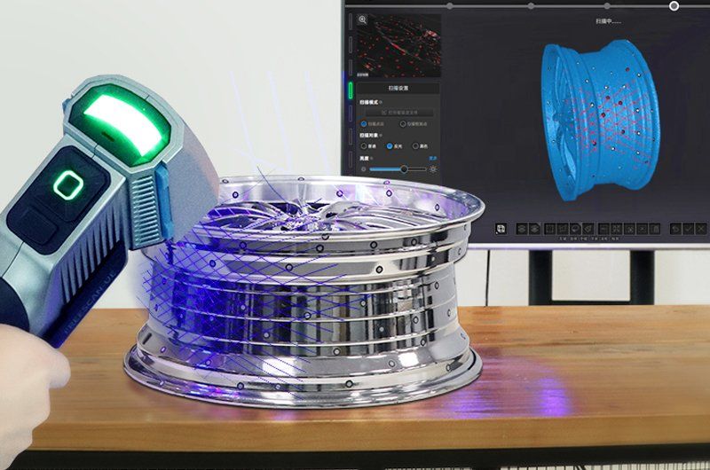 Wireless EinScan HX Handheld 3D Scanner able to scan shining object