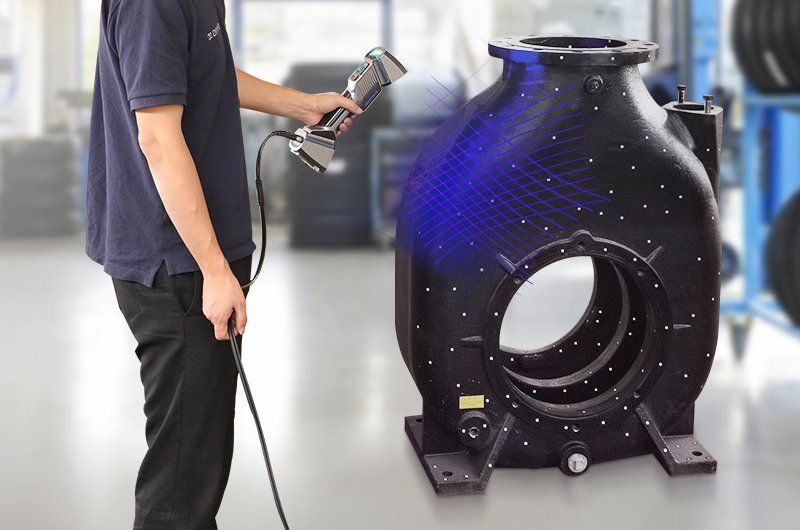 Wireless EinScan HX Handheld 3D Scanner able to scan dark color object
