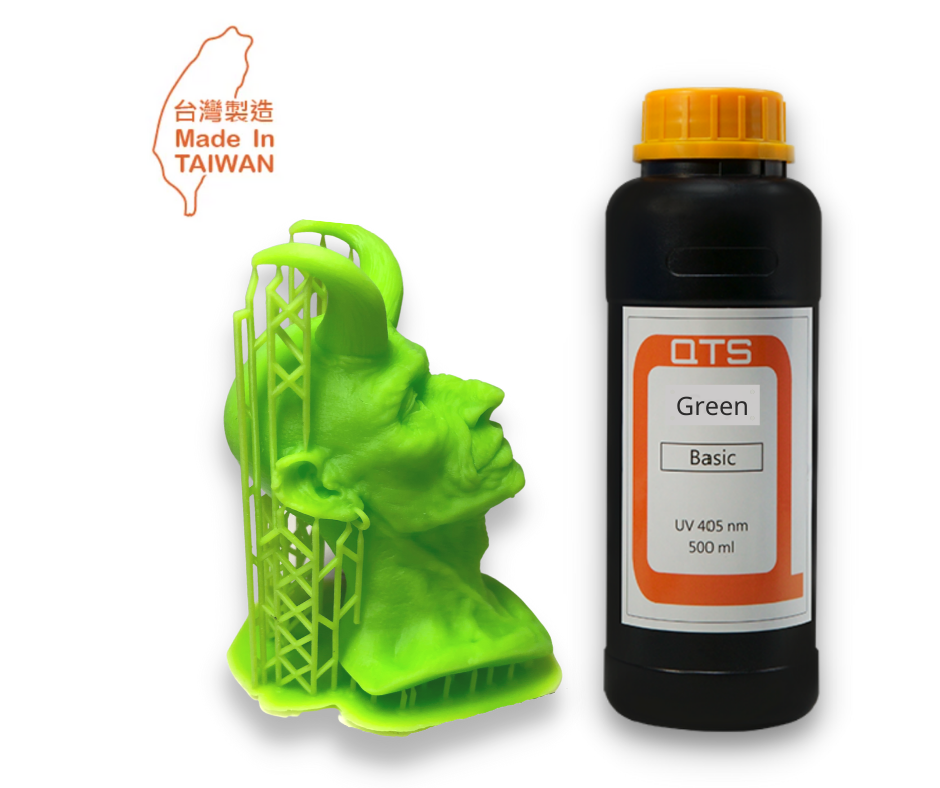 DLp printed a green color men head looking upwards