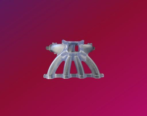 transparent manifold with red background