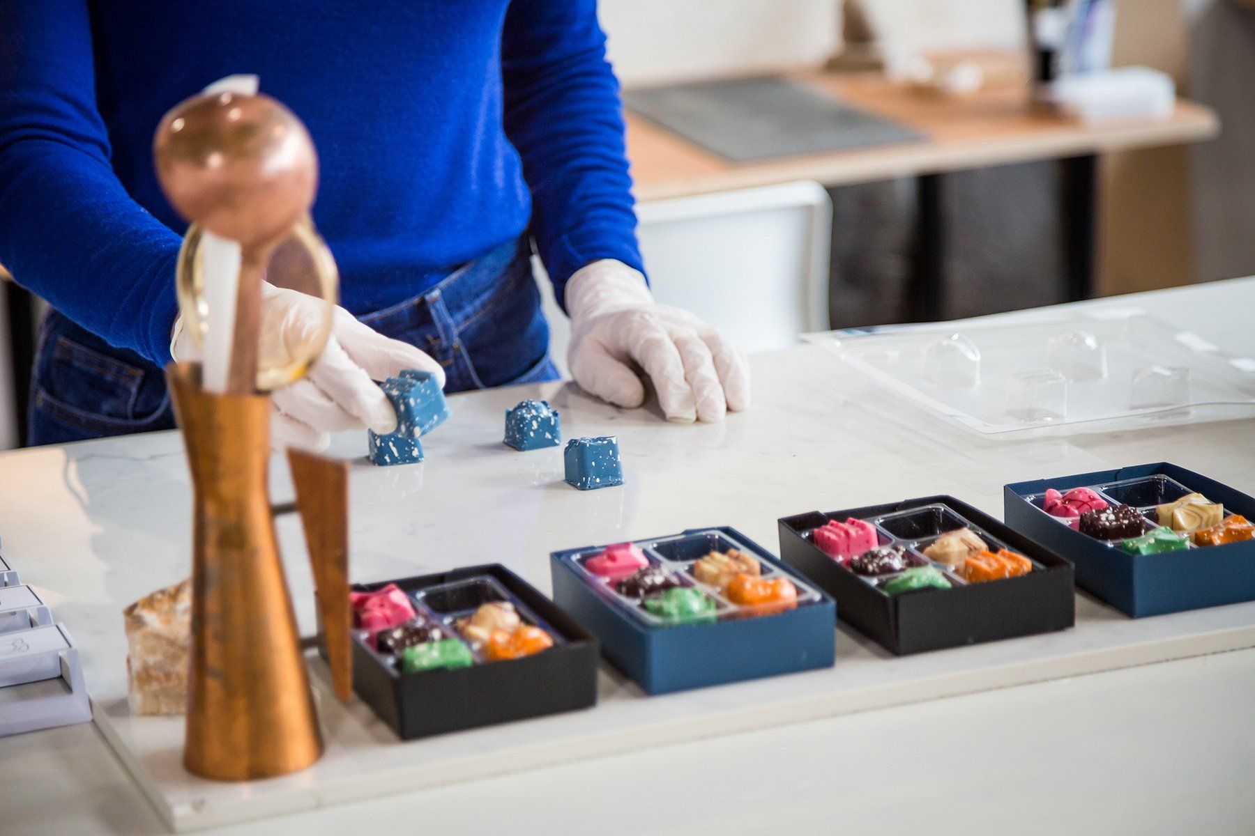 A chef making a wagashi custom mold