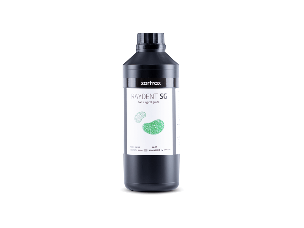 A bottle of biocompatible resin for surgical guide dentistry application.