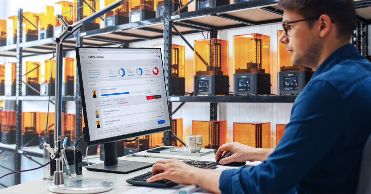 3D printing farm with combining of management software and 3d printer