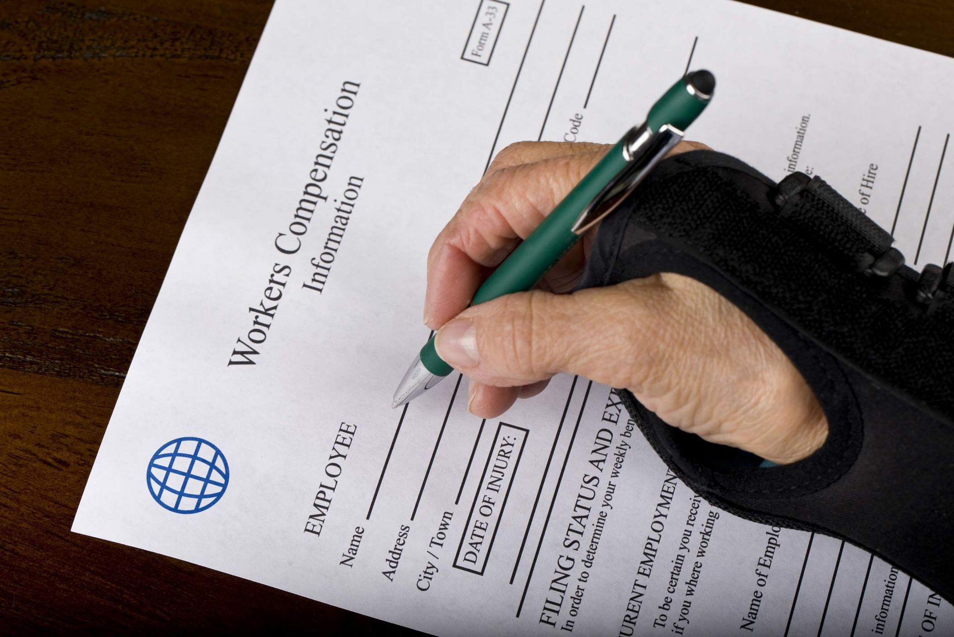 Workers compensation form. Workers compensation form.