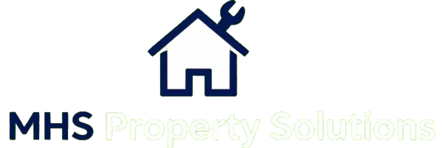 MHS Property Solutions logo with navy house and wrench icon