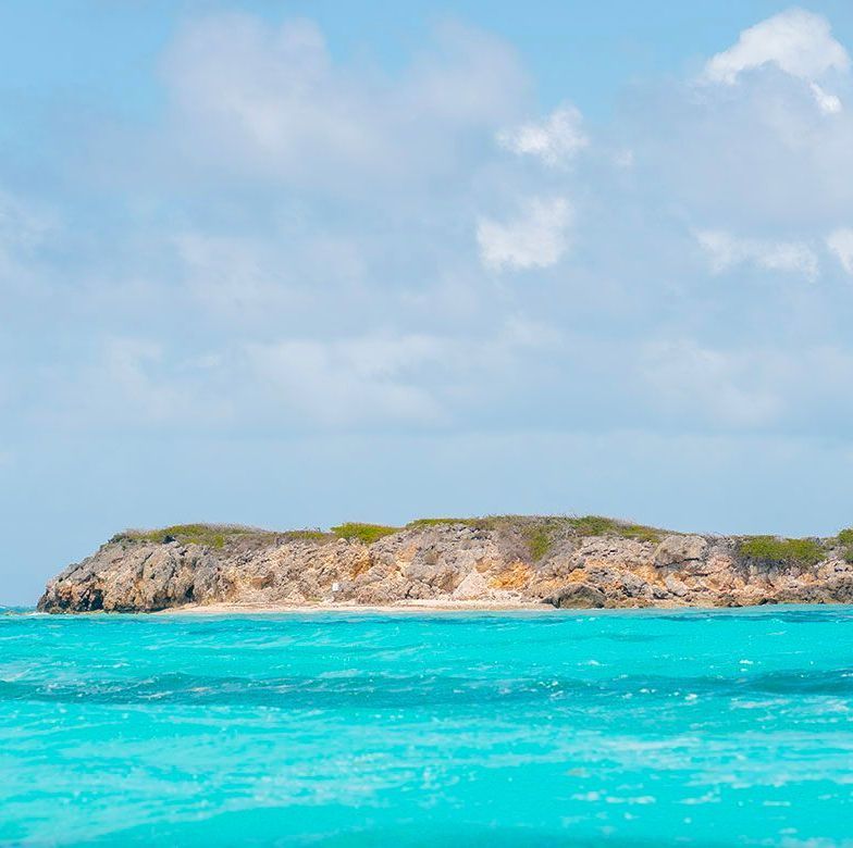 Green Caye in front of Orient Bay Beach, in Saint Martin