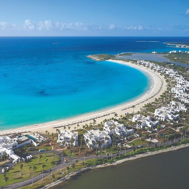Maundays bay with it's turquoise crystal-clear water in Anguilla