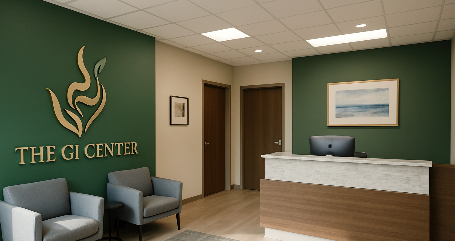 Reception area of office