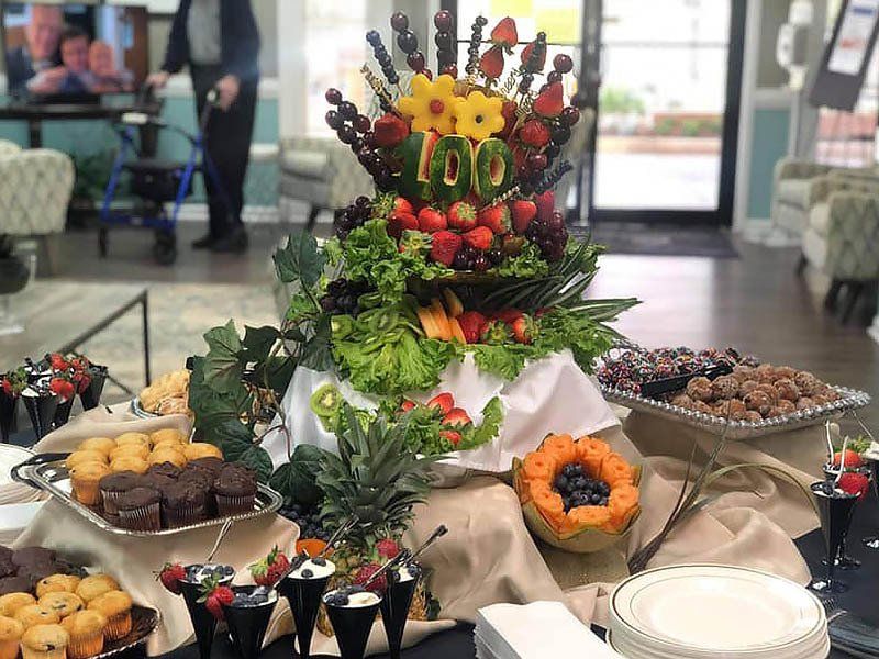 Fruit and dessert table with a 