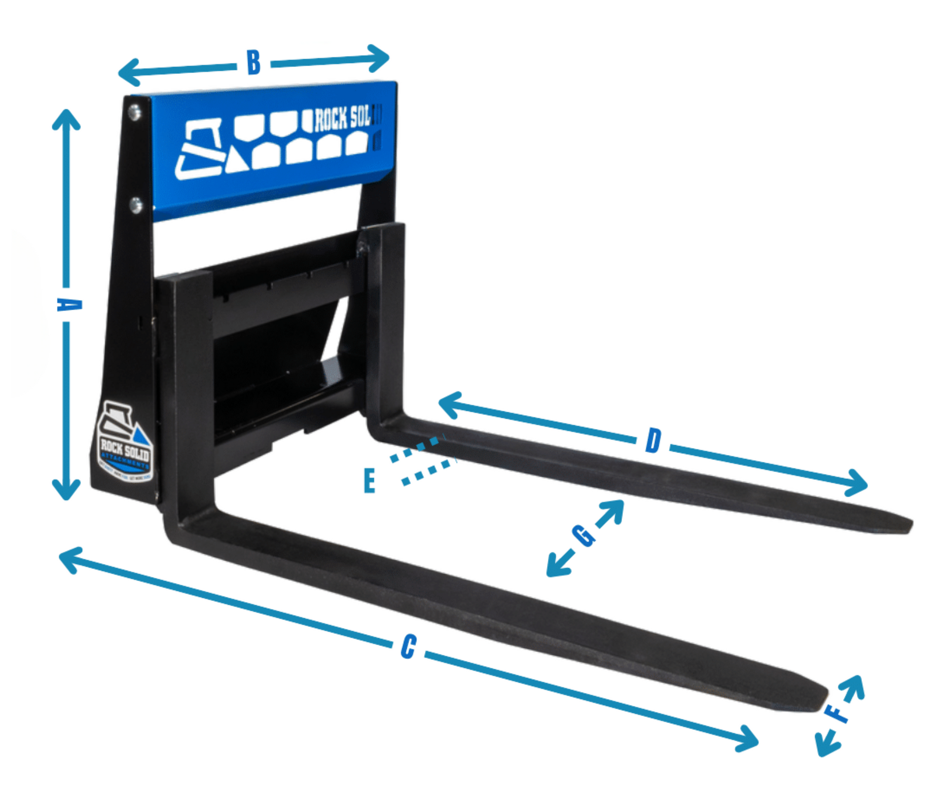 A picture of a forklift with measurements on it