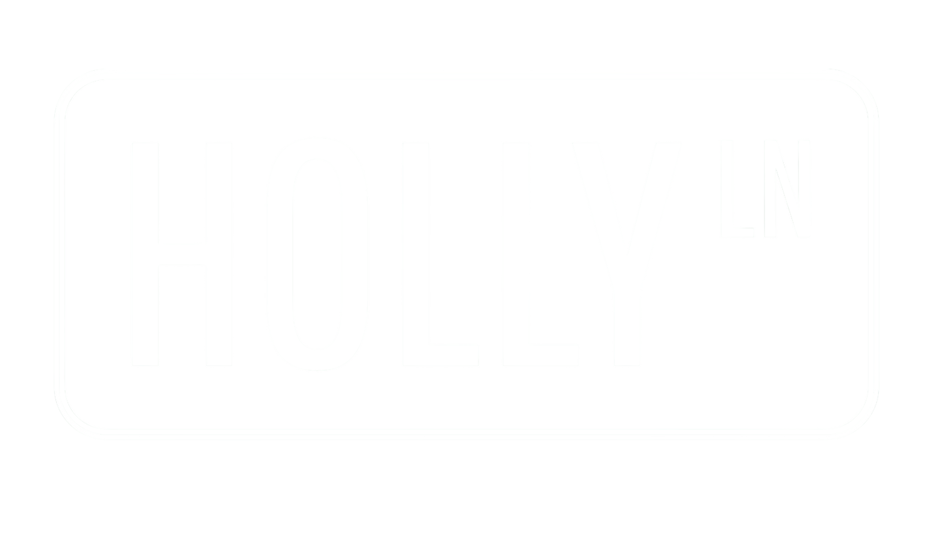 Logo for Holly Lane, looks like a street sign with the lettering HOLLY LN