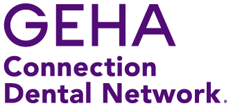GEHA Connection Dental Network logo in purple.