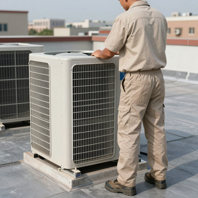 HVAC equipment serving an industrial property in Fort Myers, Florida