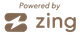 A logo for a company called powered by zing