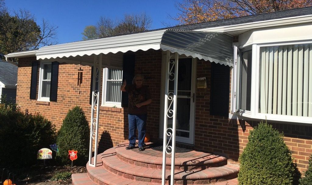 Small Metal Awning for a front door in Maryland
