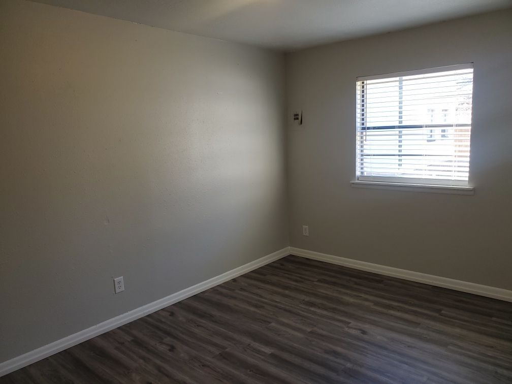 There is a window in the middle of the room.