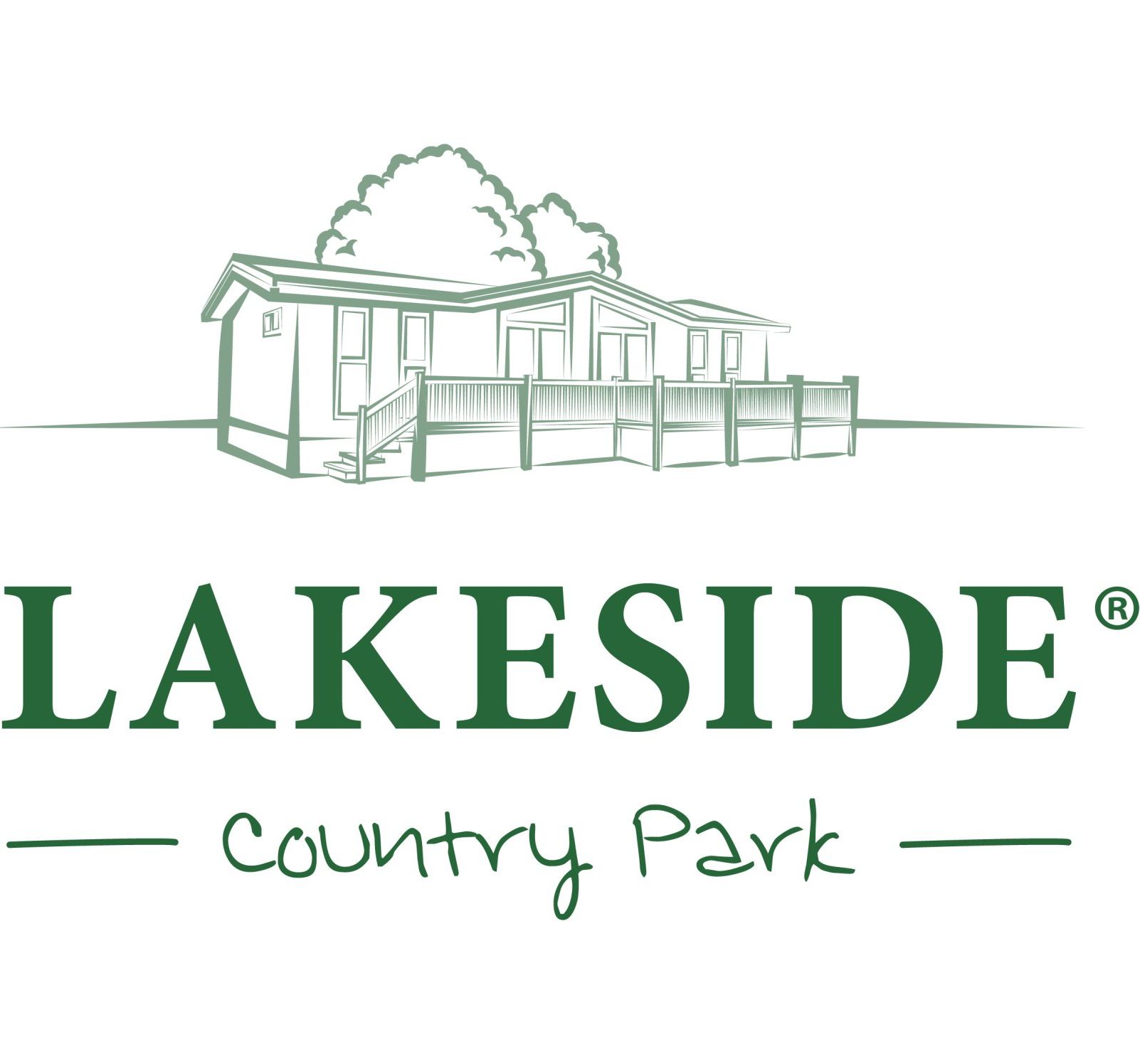 The lakeside country park logo has a drawing of a house on it.