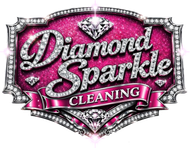 A diamond sparkle cleaning service logo with a diamond in the middle