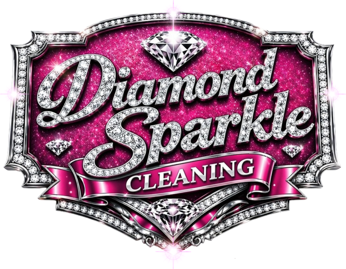 A diamond sparkle cleaning service logo with a diamond in the middle