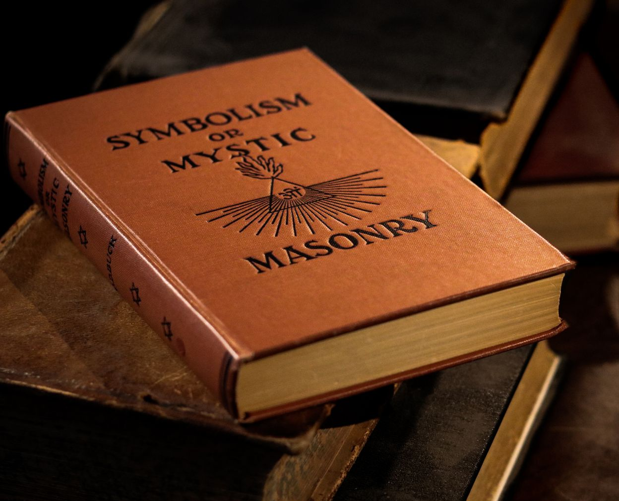A brown book titled