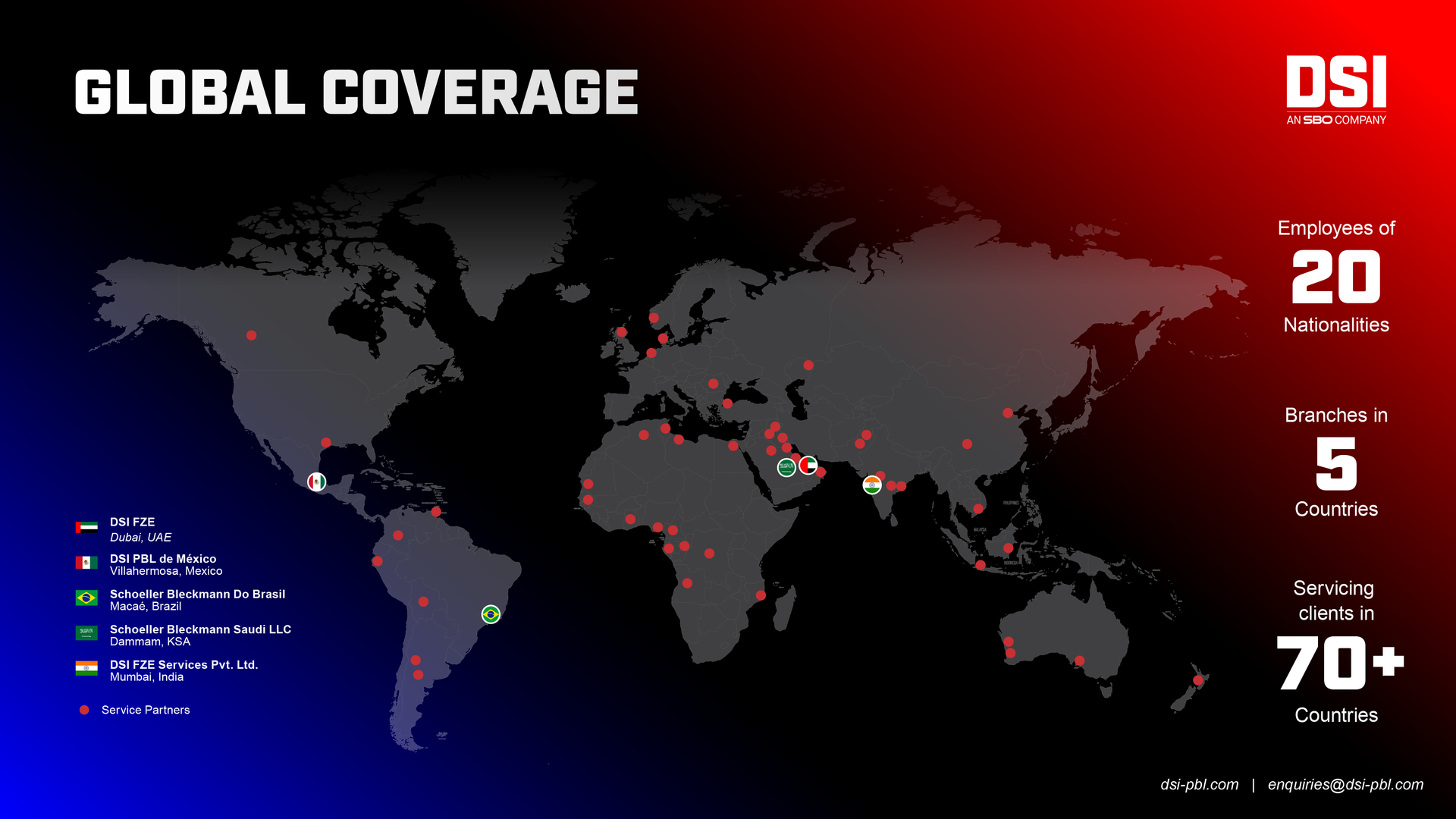 A map of the world with the words global coverage on it