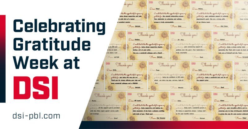 A poster for celebrating gratitude week at dsi