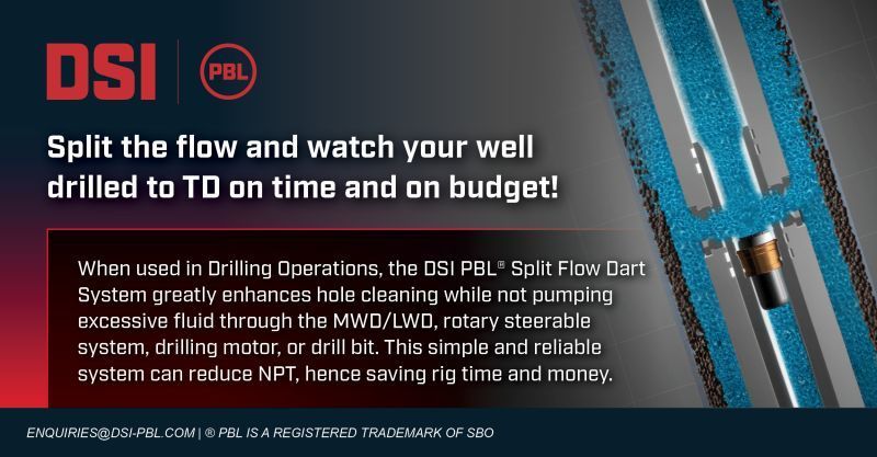 An advertisement for osi split the flow and watch your well drilled to td on time and on budget