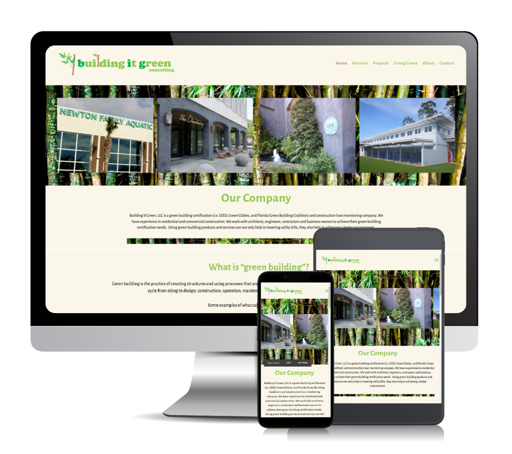 Building it Green Consulting Home page